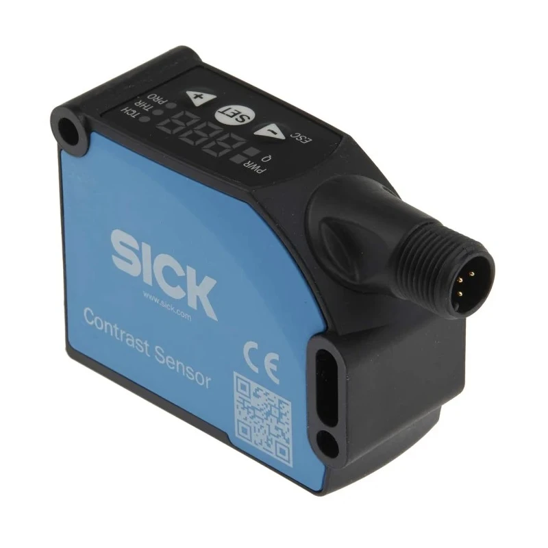 SICK Contrast Sensor RGB LED 13 mm Maximum Detection Push Pull Output 100 mA IO-Link V1.1 IP67 Panel Mount KTS-WB9114115AZZZZ