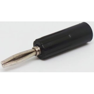 RS PRO Black Male 4 mm Banana Connector, Screw Termination, 50V, 10A, Nickel and Gold Plating 180-6649