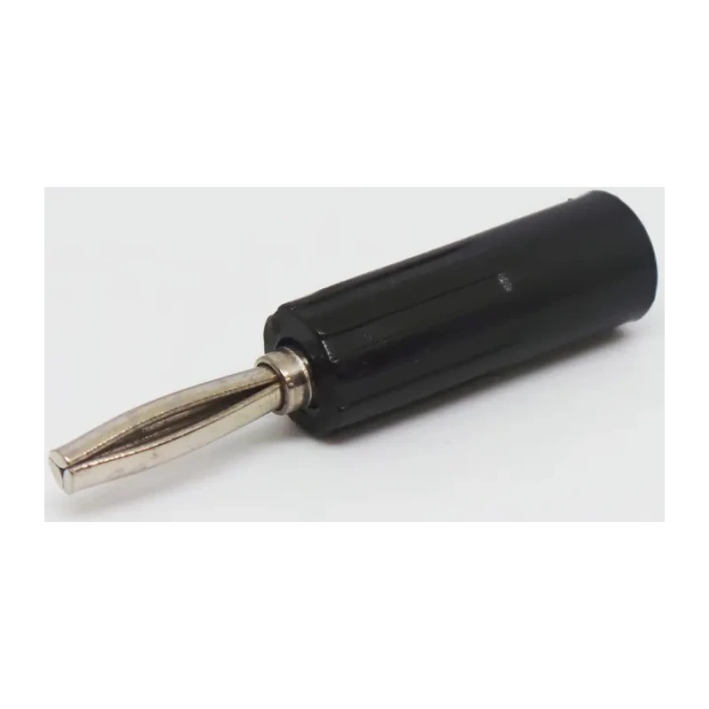 RS PRO Black Male 4 mm Banana Connector, Screw Termination, 50V, 10A, Nickel and Gold Plating 180-6649