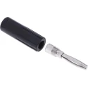 RS PRO Black Male 4 mm Banana Connector, Screw Termination, 50V, 10A, Nickel and Gold Plating 180-6649