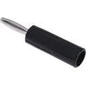 RS PRO Black Male 4 mm Banana Connector, Screw Termination, 50V, 10A, Nickel and Gold Plating 180-6649