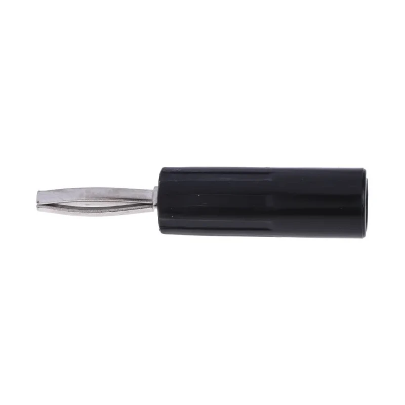 RS PRO Black Male 4 mm Banana Connector, Screw Termination, 50V, 10A, Nickel and Gold Plating 180-6649
