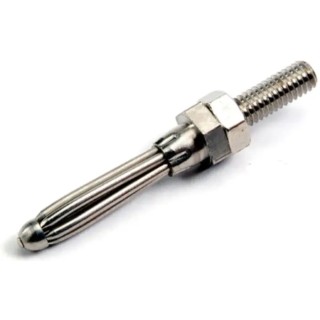 RS PRO Silver Male Banana Connector 4 mm Connector 50V 16A Nickel Plating 180-6651