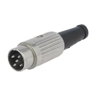 Deltron 5 Pole Straight Standard DIN Plug 2A 34V AC Zinc Alloy Housing 610-0520