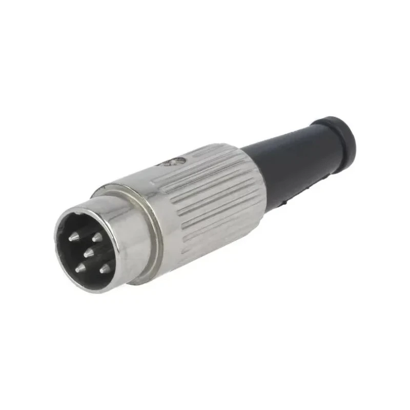Deltron 5 Pole Straight Standard DIN Plug 2A 34V AC Zinc Alloy Housing 610-0520