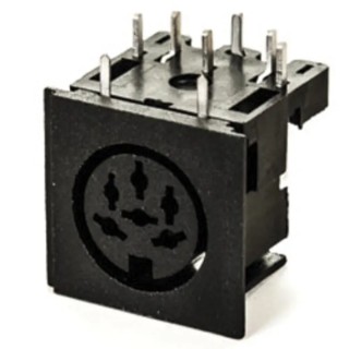 Deltron 6 Pole Right Angle Standard DIN Socket 2A 100V AC Lockable PCB Female 671-0601