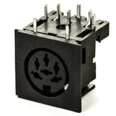 Deltron 6 Pole Right Angle Standard DIN Socket 2A 100V AC Lockable PCB Female 671-0601
