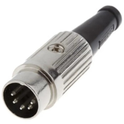 Deltron 5 Pole Straight Standard DIN Plug 2A 34V AC Zinc Alloy Housing 610-0510