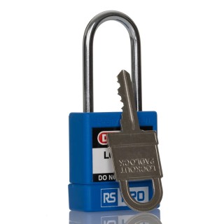 RS PRO Blue 1-Lock Safety Lockout Padlock Steel, ABS Material, 5 mm Shackle Diameter 180-6816