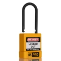 RS PRO Yellow 1-Lock Lockout Nylon ABS Safety Lockout Padlock 5 mm Shackle Diameter 46 mm Length 180-6822