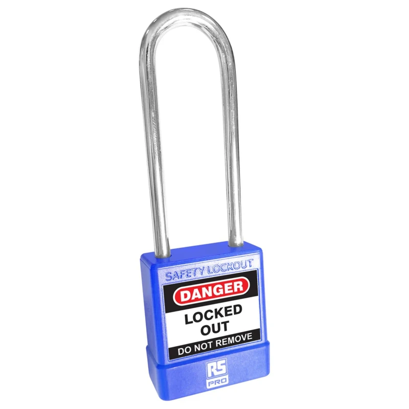 RS PRO Blue 1-Lock Safety Lockout Padlock ABS Steel Shackle 5 mm 73 mm 180-6825