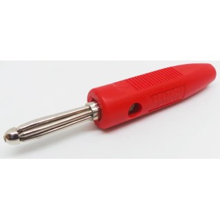 RS PRO Red Male Banana Connector 4 mm Screw Termination 50V 16A Bright Nickel Over Copper Plating 180-6648