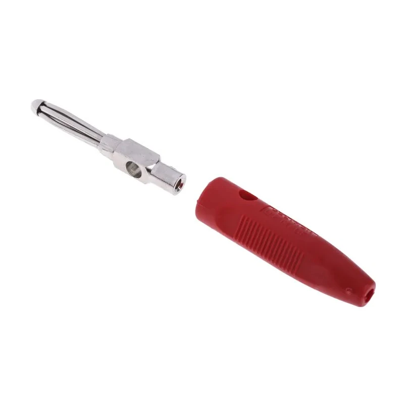 RS PRO Red Male Banana Connector 4 mm Screw Termination 50V 16A Bright Nickel Over Copper Plating 180-6648