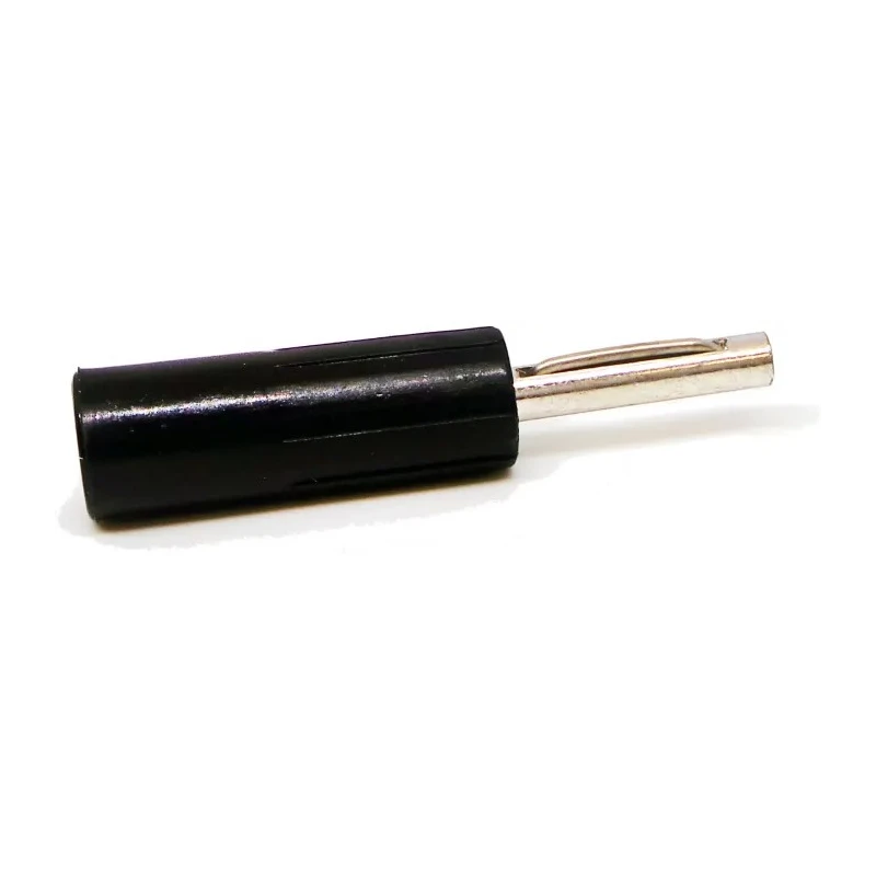 RS Pro Black Male Banana Connector 4 mm, 50V Voltage, 16A Current, Nickel Plating 180-6656