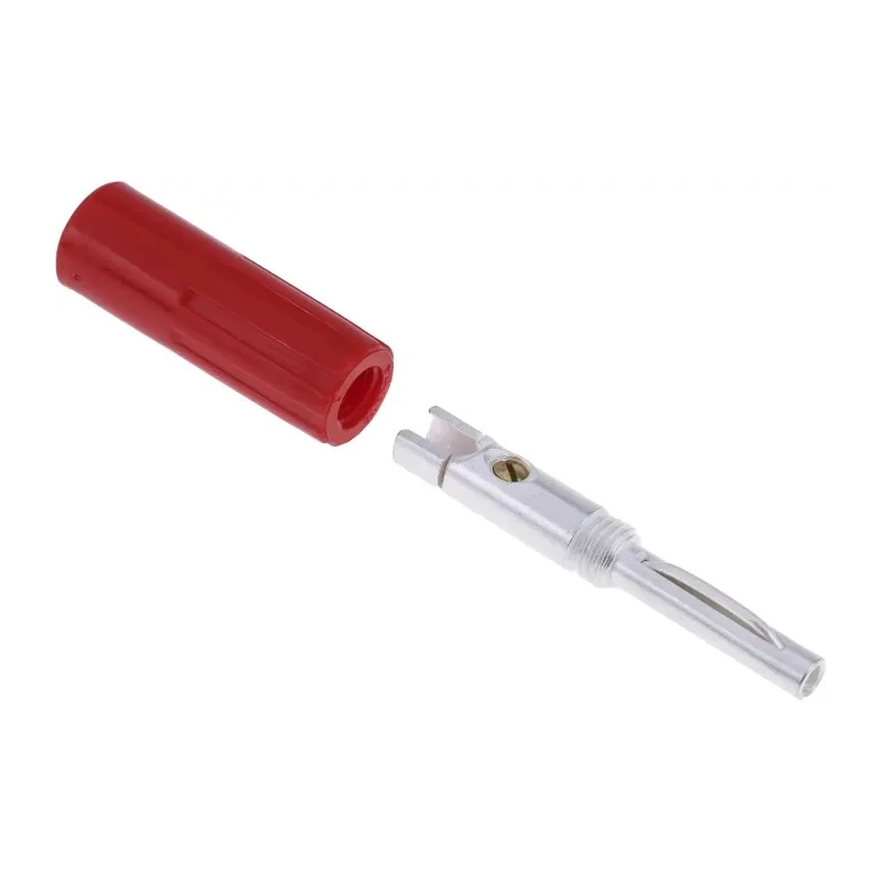 RS Pro Red Male Banana Connector 4 mm Connector 50V 16A Nickel Plating 180-6657