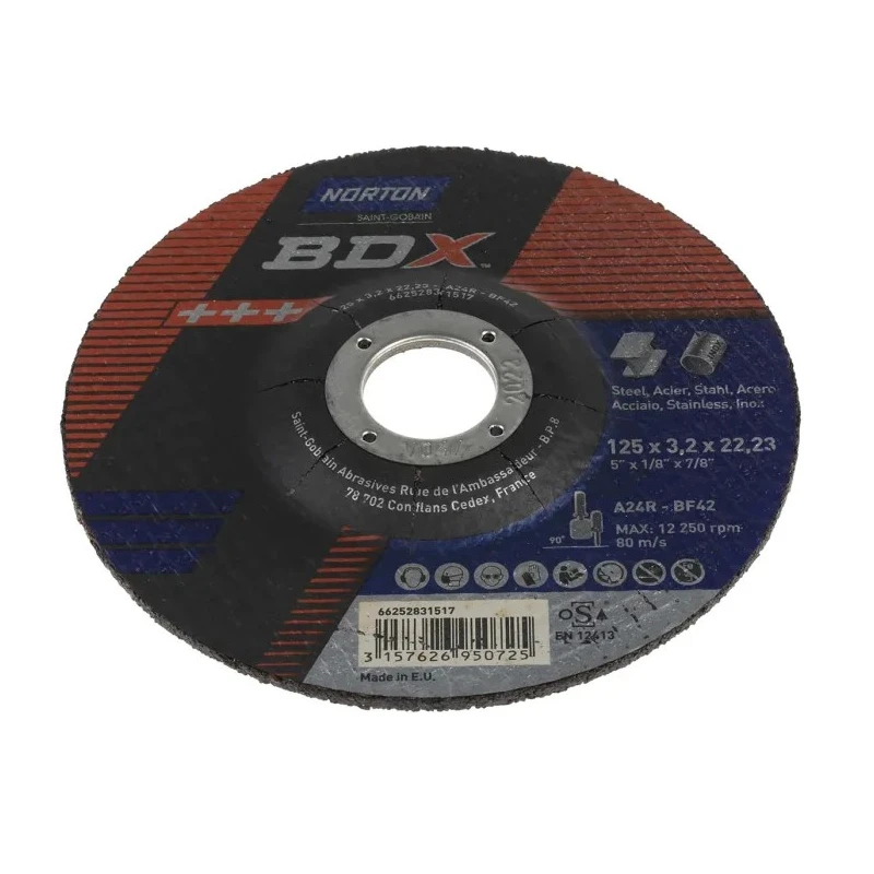 Norton Aluminium Oxide Abrasive Disc Cutting Disc 125 mm Coarse Grade P24 Grit 66252831517