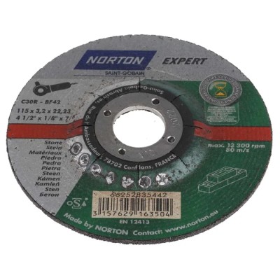Norton Silicon Carbide Abrasive Cutting Disc 115 mm Diameter Coarse Grade P30 Grit 66252835442