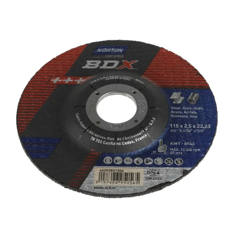 Norton Aluminium Oxide Abrasive Disc Cutting Disc 115 mm Coarse Grade P36 Grit 66252831504