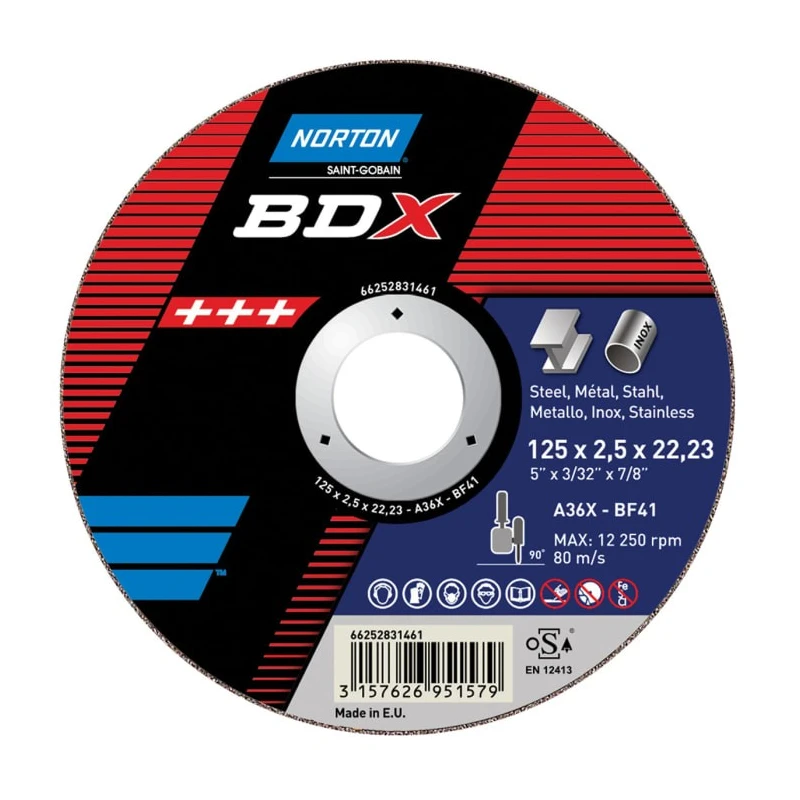 Norton Aluminium Oxide Abrasive Disc Cutting Disc, 180 mm Diameter, Coarse Grade, P24 Grit 66252831525