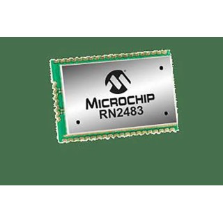 Microchip LoRa Module RN2483A-I/RM105 -146 dBm Receiver Sensitivity, 14.1 dBm Output Power, 3.6 V Supply Voltage