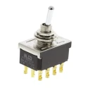TE Connectivity Toggle Switch Panel Mount On-On 4PDT Solder Terminal 12V dc 250V ac F4TN0904
