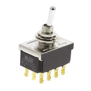 TE Connectivity Toggle Switch Panel Mount On-On 4PDT Solder Terminal 12V dc 250V ac F4TN0904