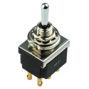 TE Connectivity Toggle Switch Panel Mount On-Off-On DPDT 6A Chrome Plated Brass Actuator FTS0904