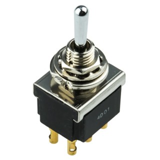 TE Connectivity Toggle Switch Panel Mount On-Off-On DPDT 6A Chrome Plated Brass Actuator FTS0904