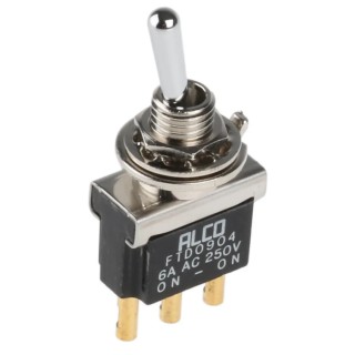 TE Connectivity Toggle Switch Panel Mount On-On SPDT Solder Terminal 12V dc 250V ac FTD0904