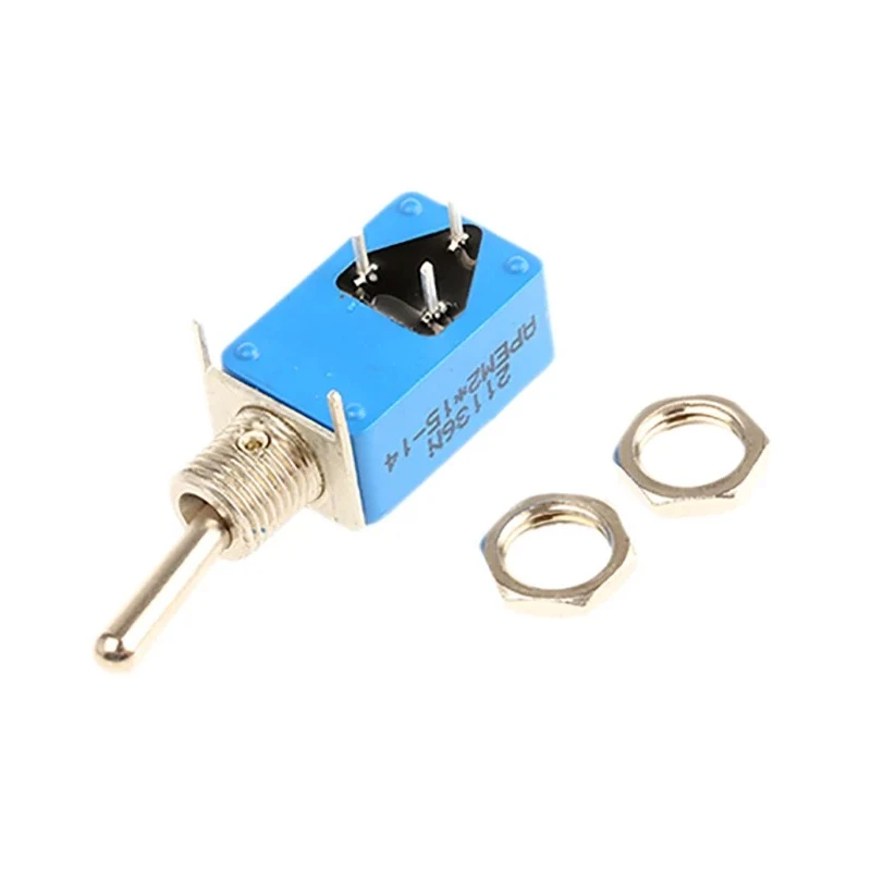 APEM Toggle Switch PCB Mount On-On SPDT Through Hole Terminal 4A 30V DC 125V AC Brass Actuator 21136NA