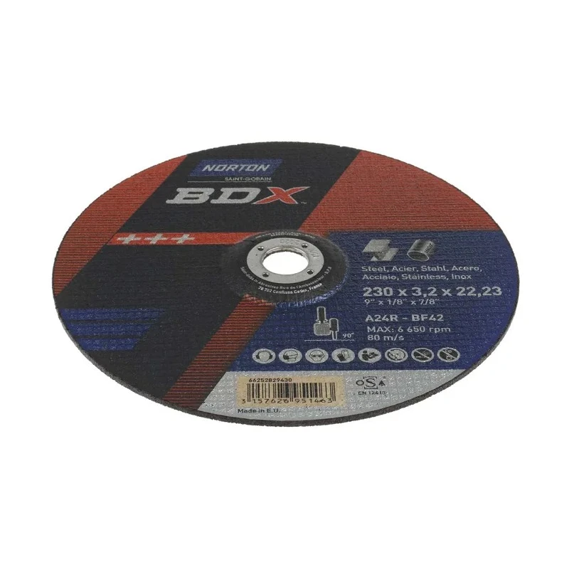 Norton Aluminium Oxide Abrasive Disc Cutting Disc 230 mm Coarse Grade P24 Grit 66252829430