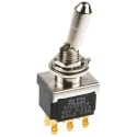 TE Connectivity Panel Mount Toggle Switch DPDT On-On 20V DC 20V AC Brass Actuator FTN59G04