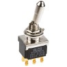 TE Connectivity Panel Mount Toggle Switch DPDT On-On 20V DC 20V AC Brass Actuator FTN59G04