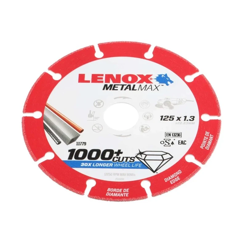 Lenox Aluminium Oxide Abrasive Cutting Disc 125 mm Fine Grade P120 Grit 2030866