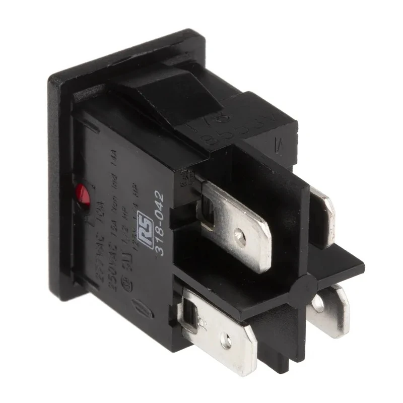 Arcolectric (Bulgin) Ltd Illuminated DPST On-Off Rocker Switch Panel Aluminium Housing IP66 10A 250V AC H8553VBNAA