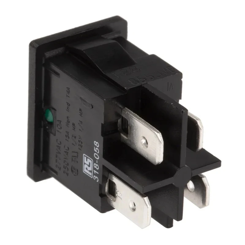 Arcolectric (Bulgin) Ltd Illuminated DPST On-Off Rocker Switch Panel 10A 250V AC Aluminium Housing IP66 H8553VBNAB