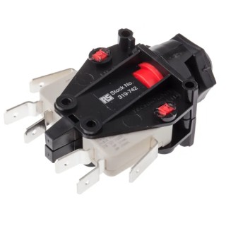 RS PRO Panel Mounted 250 mm Momentary Air Switch with 1 NO/1 NC Contact Configuration 319-742