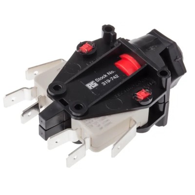 RS PRO Panel Mounted 250 mm Momentary Air Switch with 1 NO/1 NC Contact Configuration 319-742