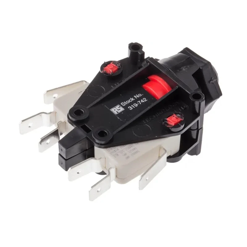 RS PRO Panel Mounted 250 mm Momentary Air Switch with 1 NO/1 NC Contact Configuration 319-742