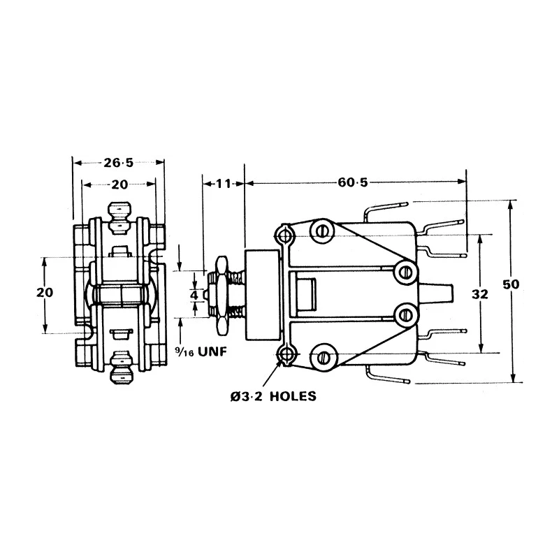 RS PRO Panel Mounted 250 mm Momentary Air Switch with 1 NO/1 NC Contact Configuration 319-742