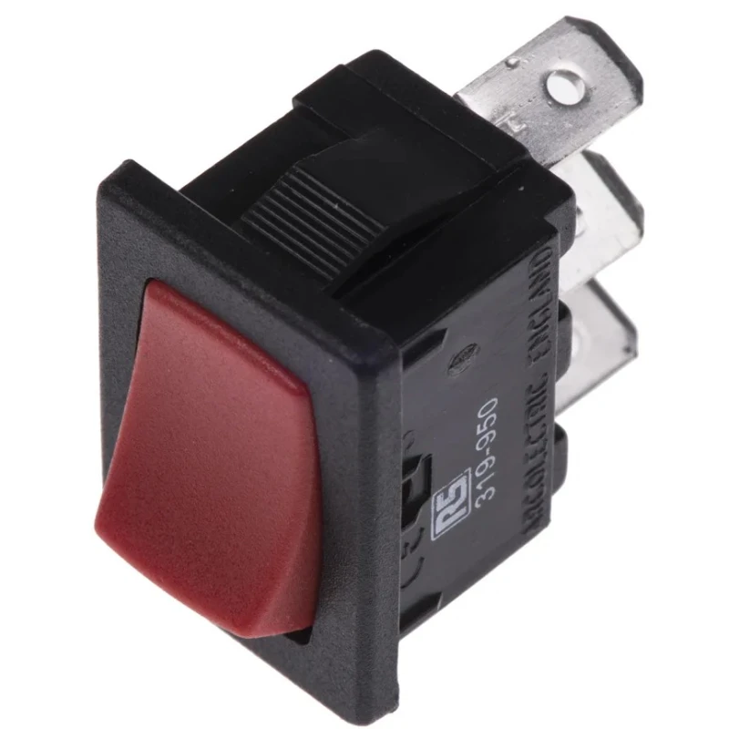 Arcolectric (Bulgin) Ltd SPDT On-On Rocker Switch Panel Aluminium Housing Red Actuator IP66 H8610VBAAE
