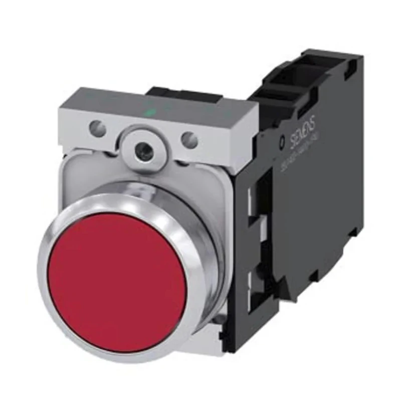 Siemens SIRIUS ACT 3SU11 Series Panel Mount Momentary Push Button Switch, Red Round Actuator, SPDT, 22 mm 3SU1150-0AB20-1FA0