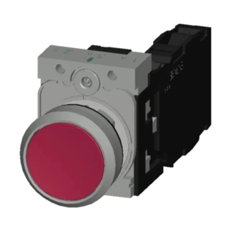 Siemens SIRIUS ACT 3SU11 Series Panel Mount Momentary Push Button Switch, Red Round Actuator, SPDT, 22 mm 3SU1150-0AB20-1FA0