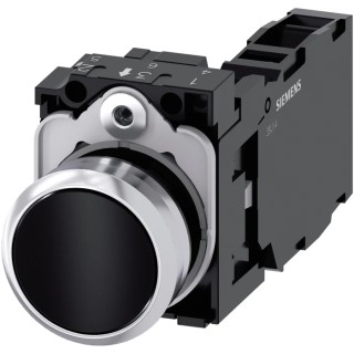 Siemens SIRIUS ACT 3SU11 Series Push Button Switch Momentary Panel Mount 22 mm Cutout SPDT 500V dc 500V ac 3SU1150-0AB10-1FA0