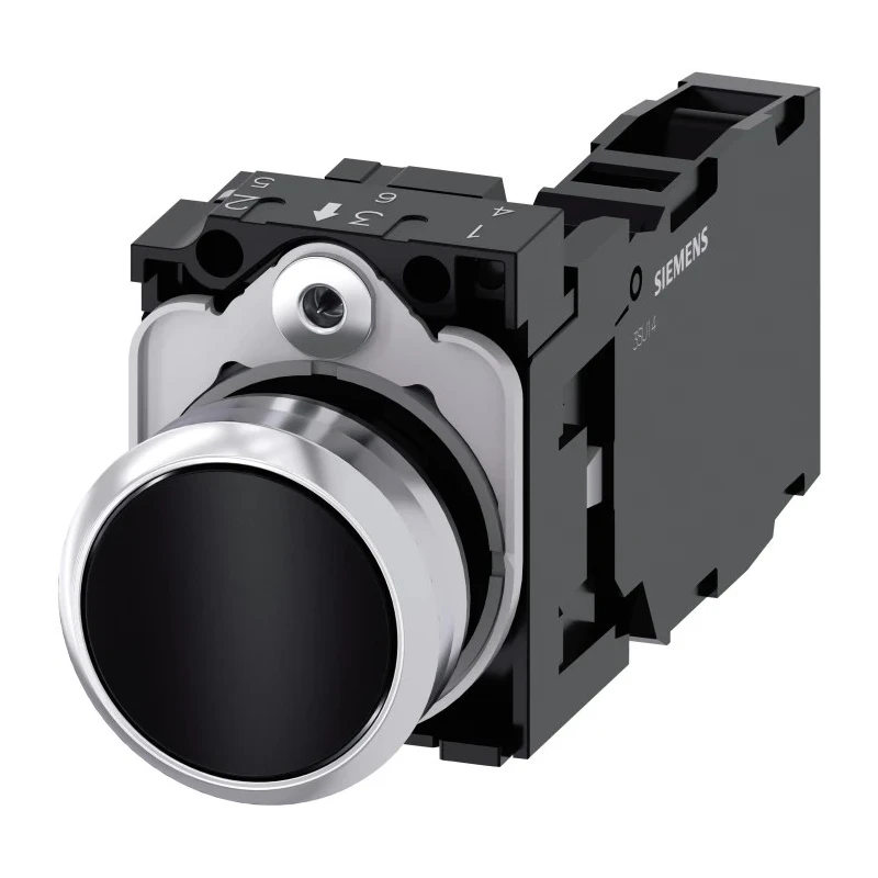 Siemens SIRIUS ACT 3SU11 Series Push Button Switch Momentary Panel Mount 22 mm Cutout SPDT 500V dc 500V ac 3SU1150-0AB10-1FA0