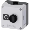 Siemens Push Button Control Station SPST, Plastic Enclosure, 1 Cutout, Black Push Button, IP66 IP69 IP67 3SU1801-0AE00-2AB1