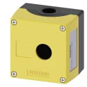 Siemens Yellow Metal SIRIUS ACT 3SU18 Push Button Enclosure 1 Hole 22mm Diameter 3SU1851-0AA00-0AB2