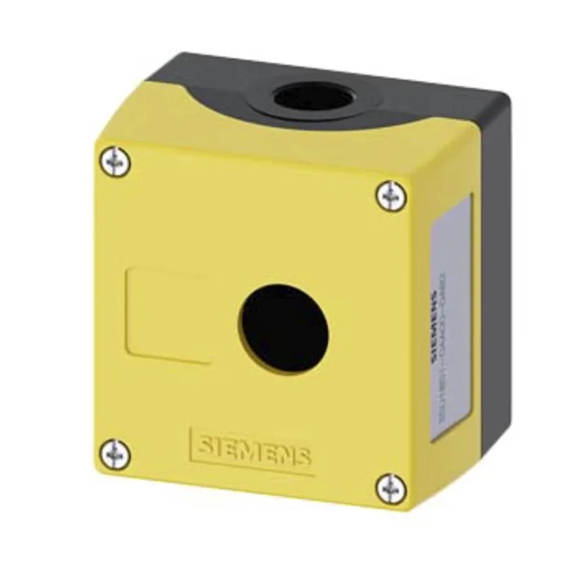 Siemens Yellow Metal SIRIUS ACT 3SU18 Push Button Enclosure 1 Hole 22mm Diameter 3SU1851-0AA00-0AB2