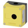 Siemens Yellow Metal SIRIUS ACT 3SU18 Push Button Enclosure 1 Hole 22mm Diameter 3SU1851-0AA00-0AB2