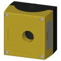 Siemens Yellow Metal SIRIUS ACT 3SU18 Push Button Enclosure 1 Hole 22mm Diameter 3SU1851-0AA00-0AB2